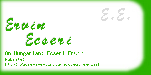 ervin ecseri business card